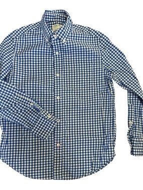 Kids Crewcuts Blue and White Gingham Button-Down Shirt size 10 NWOT